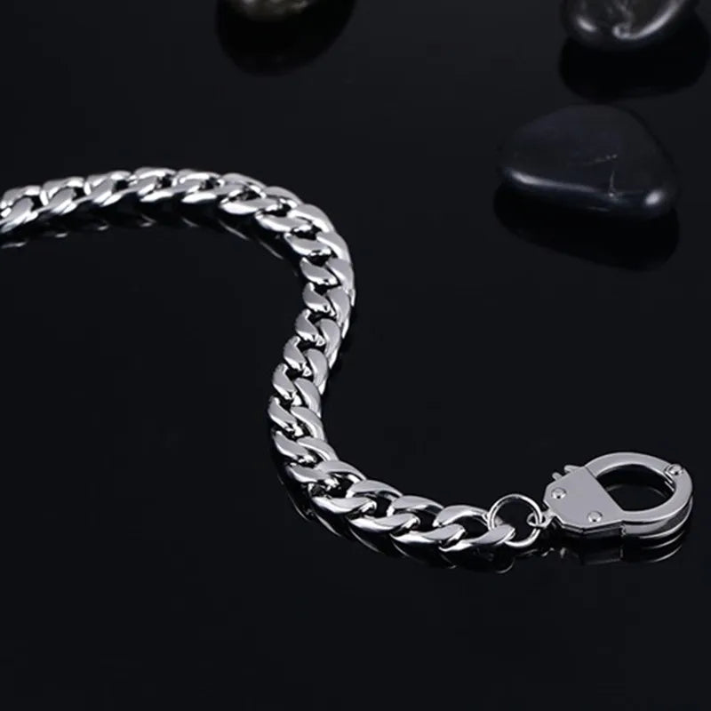 Handcuff Bracelet for Men Stainless Steel Chain Bracelet High Quality Promise Jewelry