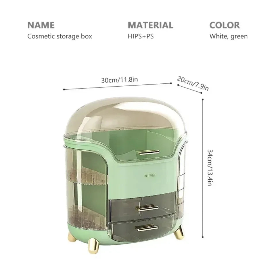 Desktop cosmetics storage box, transparent jewelry and cosmetics storage box, dustproof large-capacity cosmetics storage box