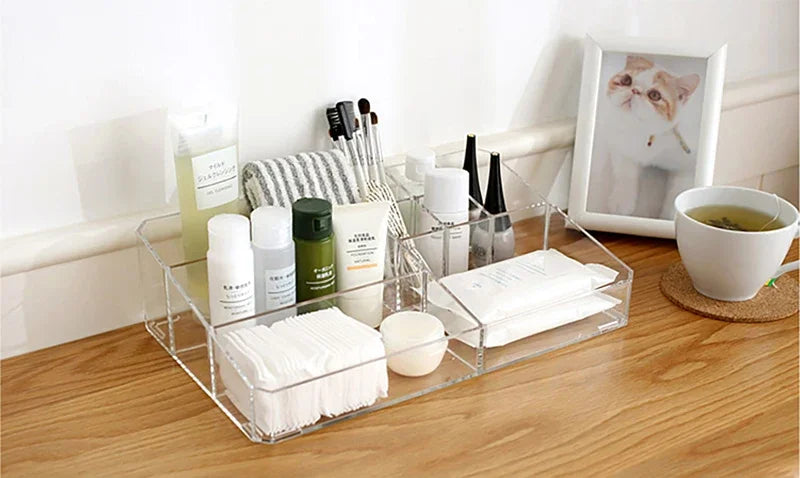 Makeup Organizer Office Organizer Box Cosmetic Plastic Storage Box Desk Bathroom Cosmetic Storage Case