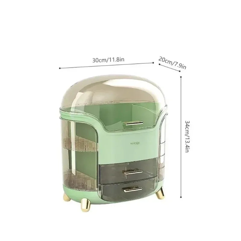 Desktop cosmetics storage box, transparent jewelry and cosmetics storage box, dustproof large-capacity cosmetics storage box